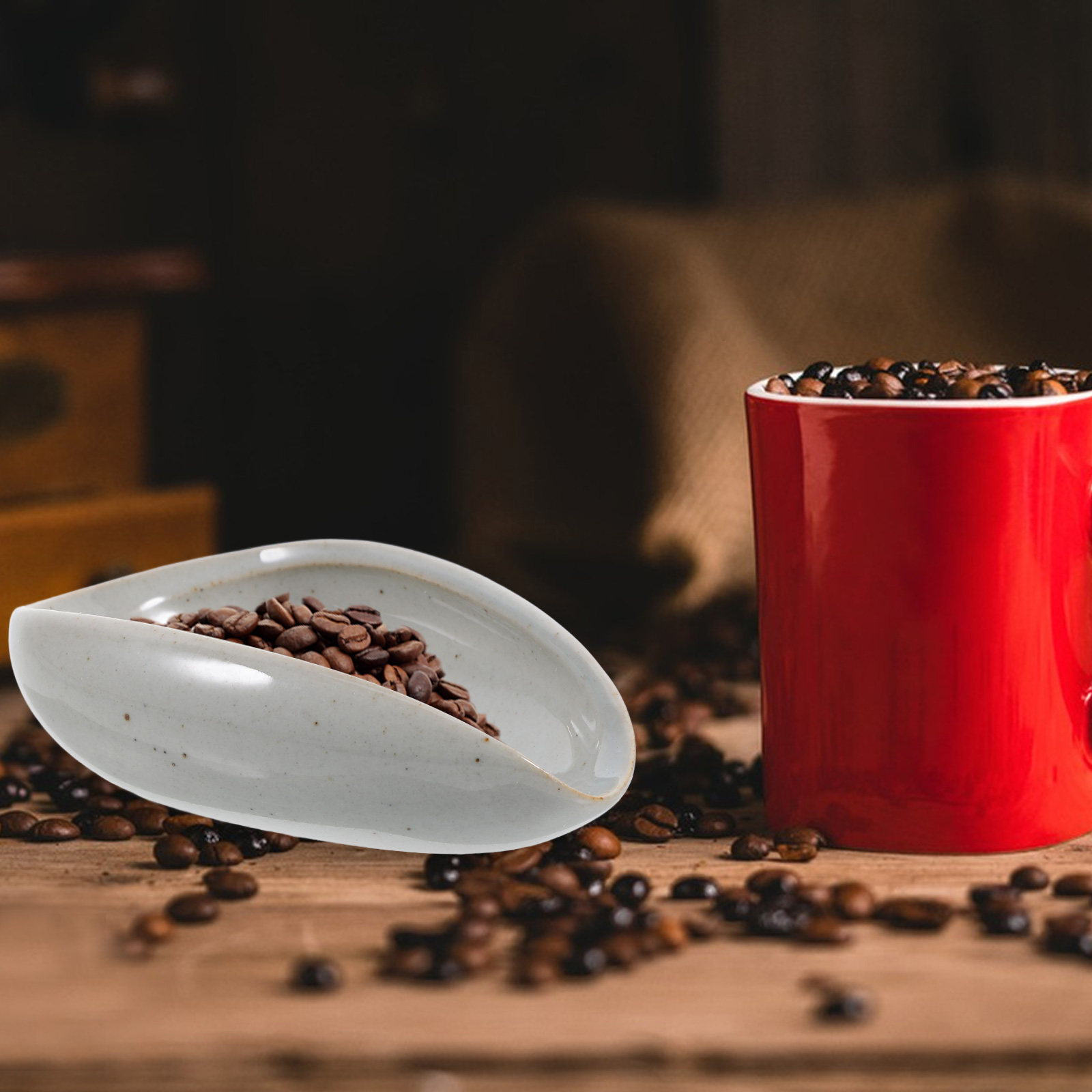 Coffee Tea And Bean Leaf - Ceramic Coffee Bean Dosing Tray Multi-Function