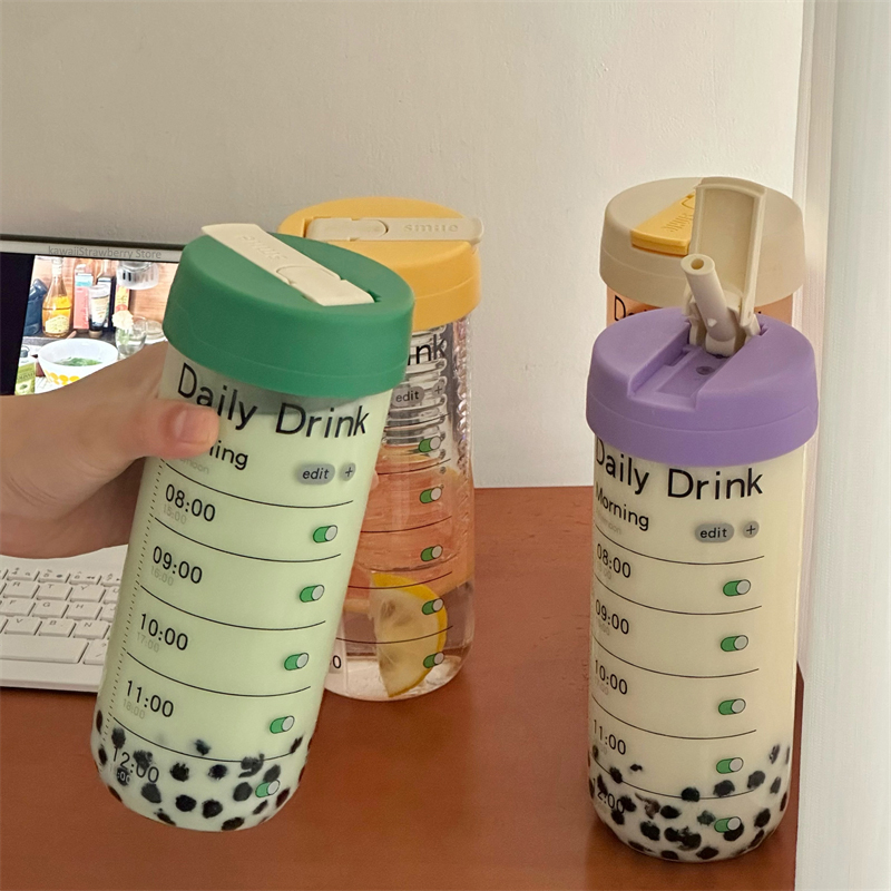 Coffee Tea Equipment - Glass Water Bottle With Time Marker