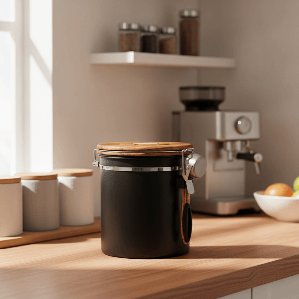 Coffee Tea And Bean Leaf - 304 Stainless Steel Coffee Bean Storage