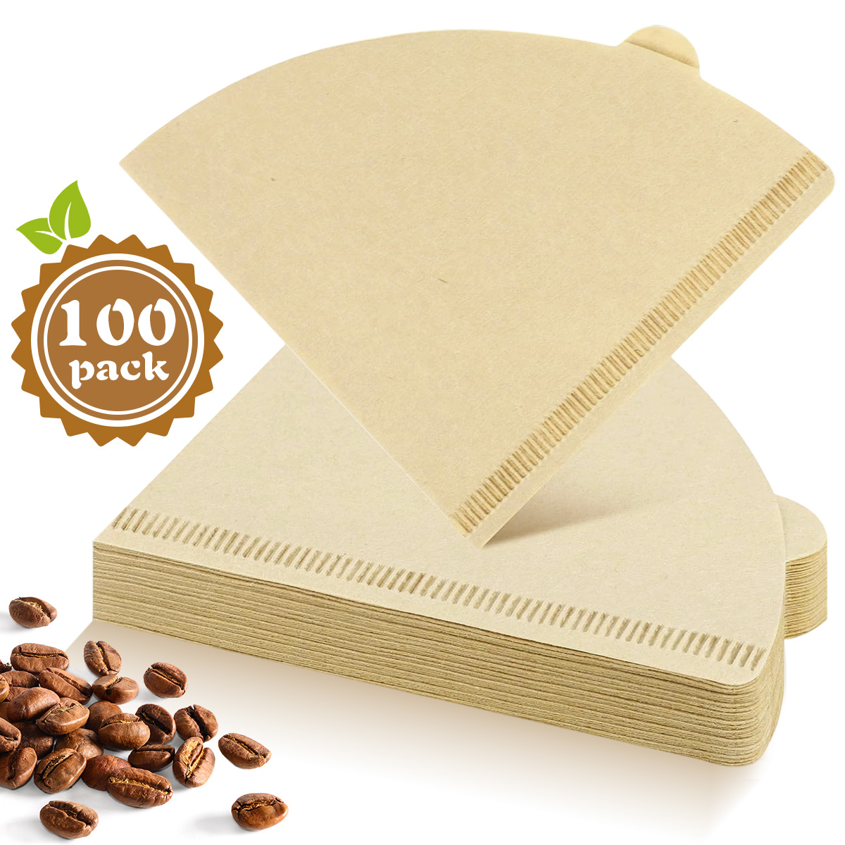 Coffee Tea Paper Cups - 100/200 Count Cone Coffee Filters 1-2/1-4