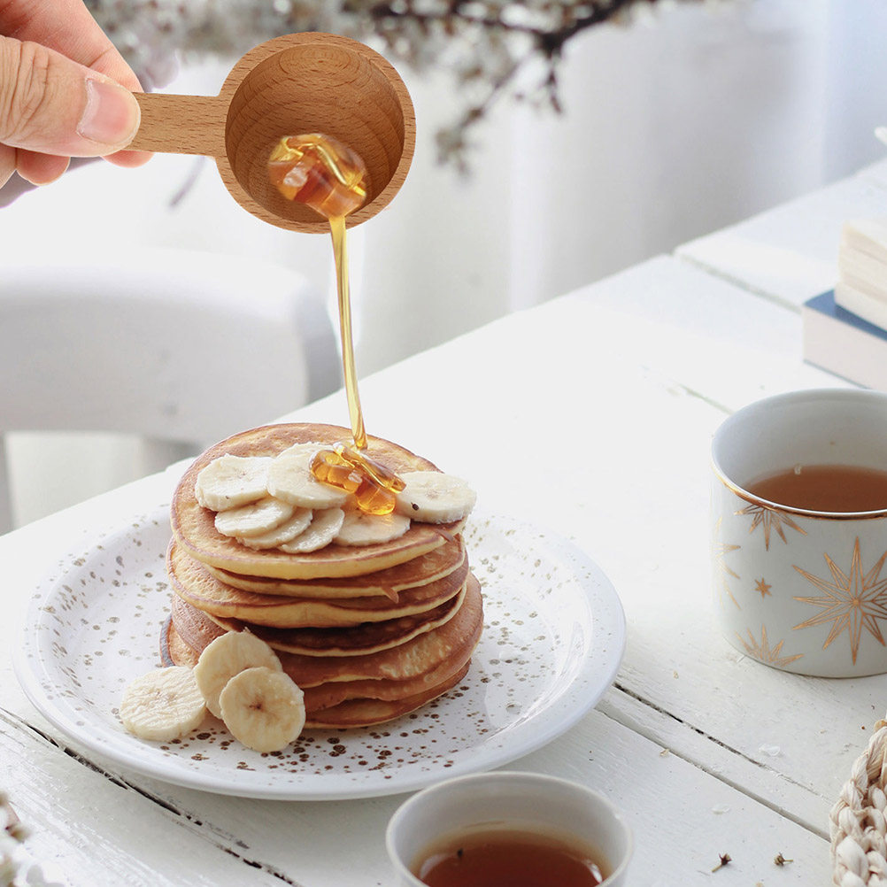Coffee Tea And Bean Leaf - 2Pcs Wooden Tablespoon Scoop for Coffee