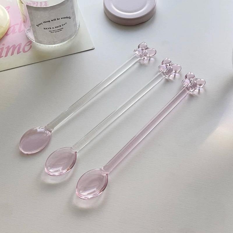 Pink Bow-Adorned Glass Coffee  - огляд і ціна Tea Coffee Utensils