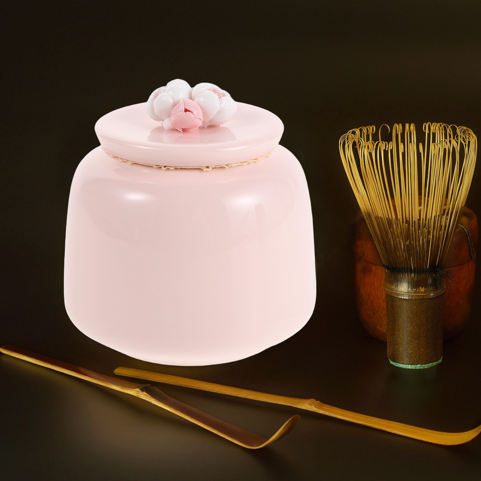 Ceramic Tea Jar Pink Porcelain - огляд і ціна Coffee Tea And Bean Leaf