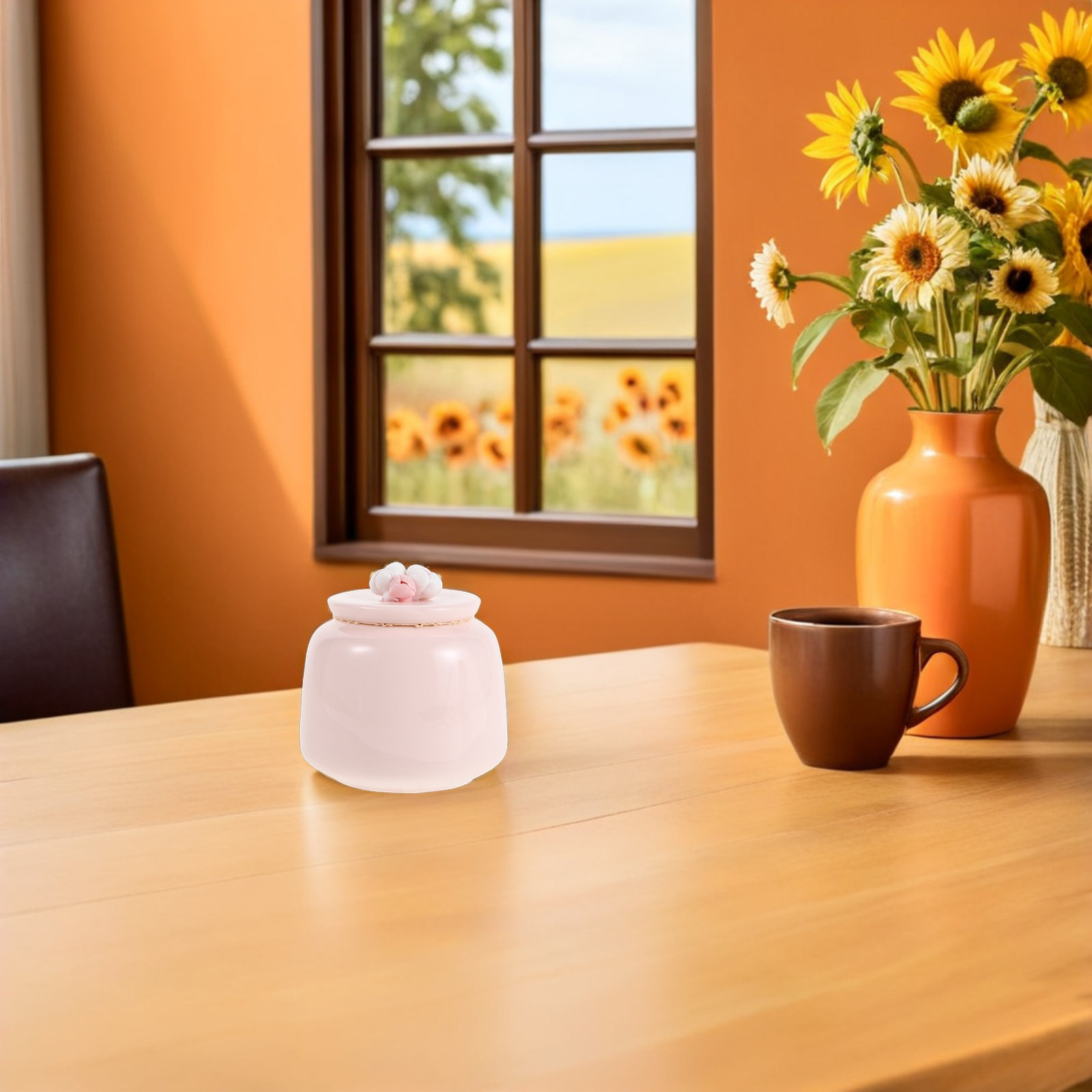 Ceramic Tea Jar Pink Porcelain - огляд і ціна Coffee Tea And Bean Leaf