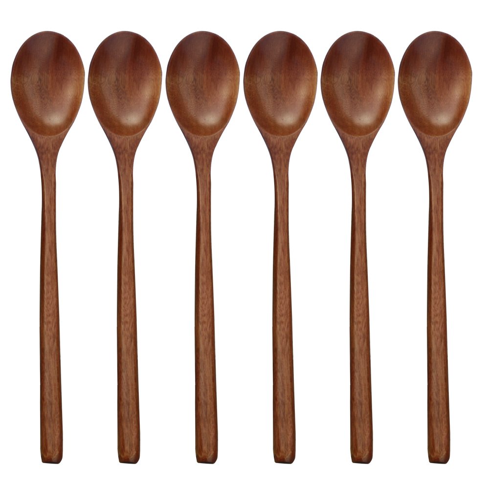 6pcs Wooden Spoon Tableware Ki - огляд і ціна Tea Coffee Utensils