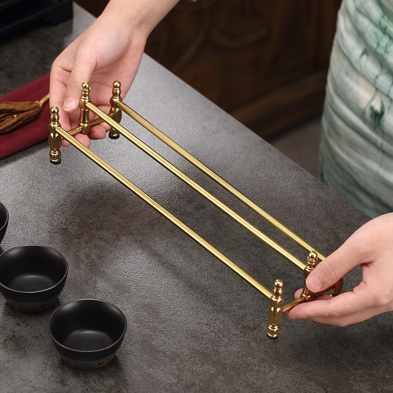 Minimalist Brass Teacup Holder - огляд і ціна Gongfu Tea Set