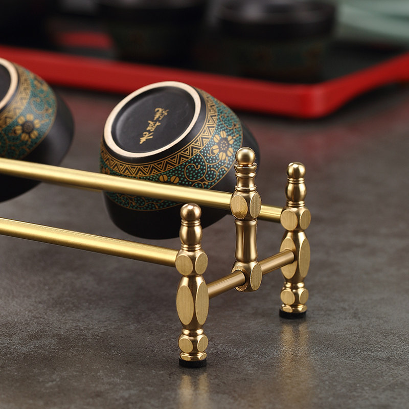 Minimalist Brass Teacup Holder - огляд і ціна Gongfu Tea Set