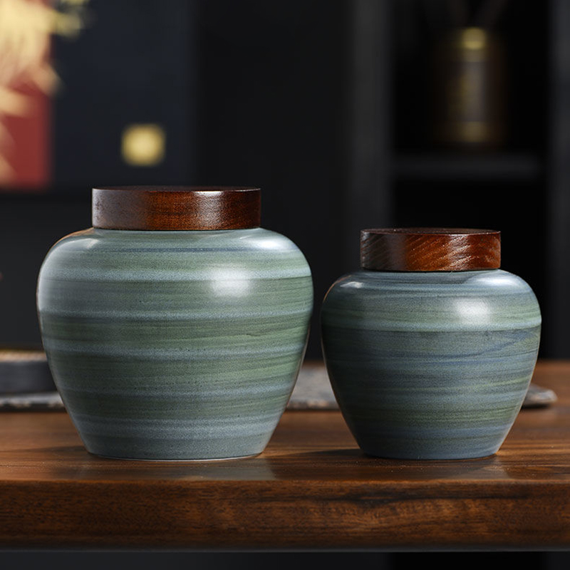 Retro Ceramic Tea Leaf Jar Cre - огляд і ціна Coffee Tea And Bean Leaf