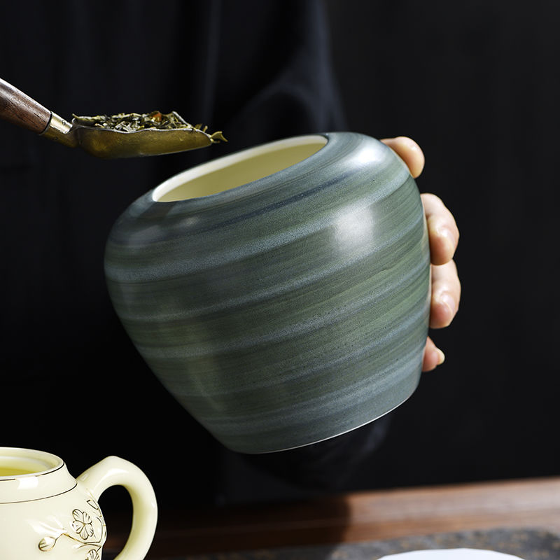 Retro Ceramic Tea Leaf Jar Cre - огляд і ціна Coffee Tea And Bean Leaf