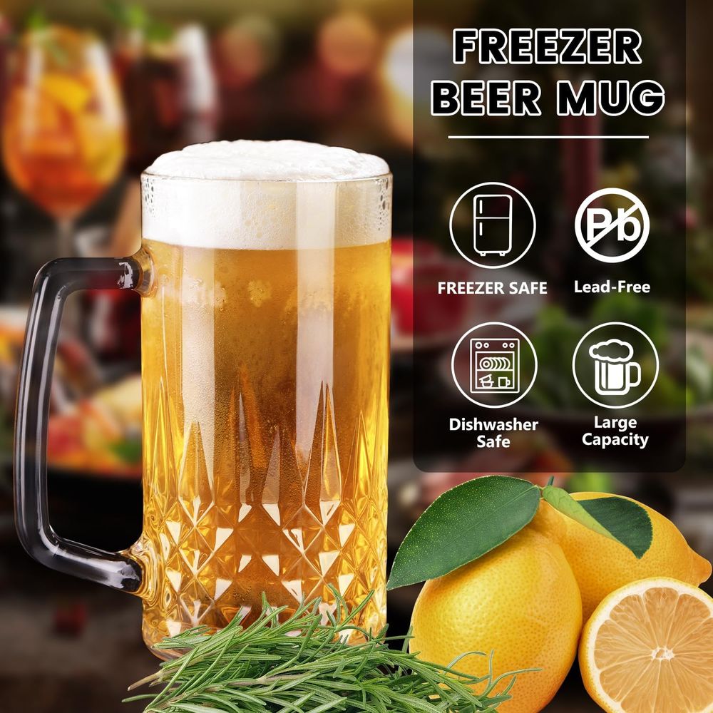 20 oz Heavy Glass Mugs Set of  - огляд і ціна Coffee Tea Gift