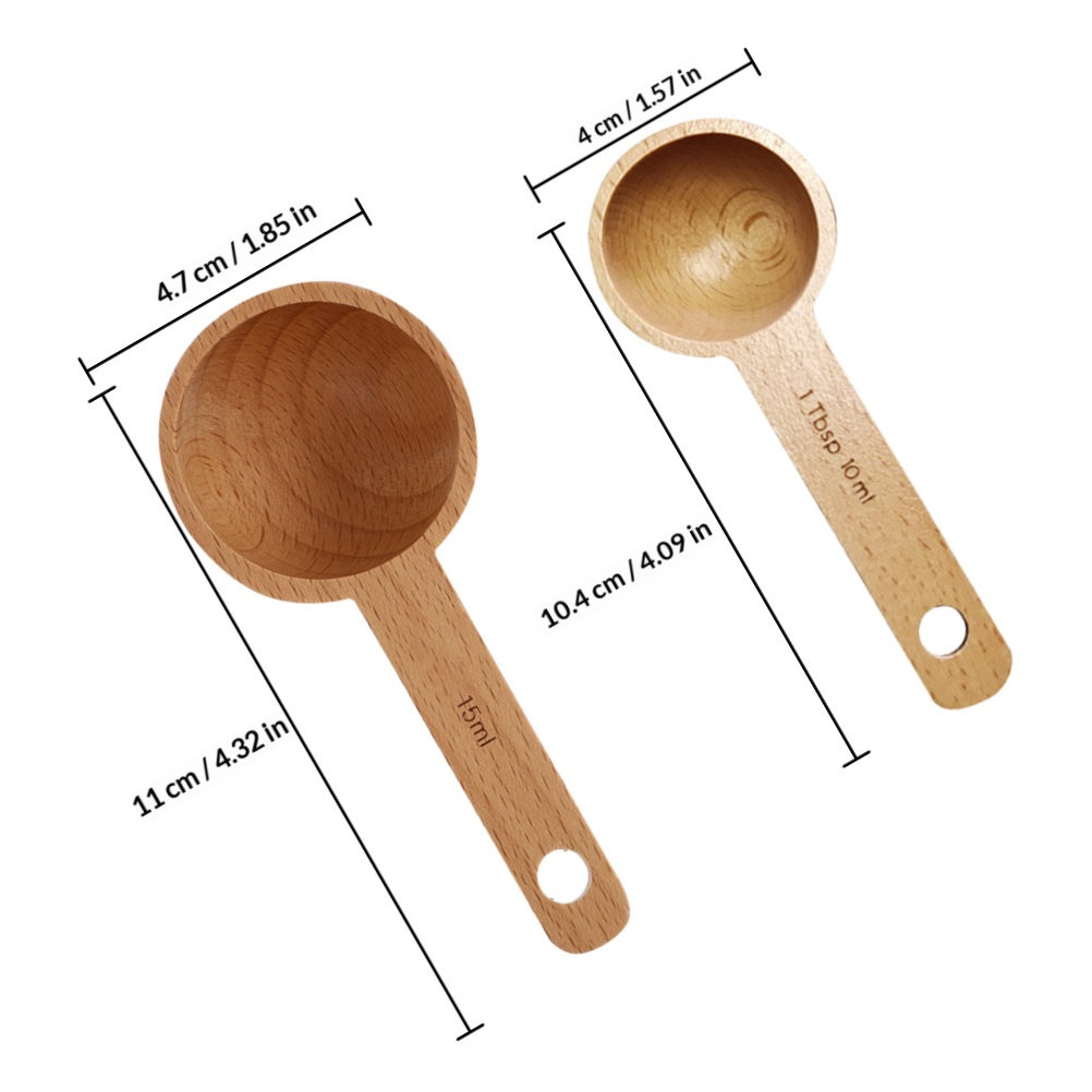 2Pcs Wooden Tablespoon Scoop f - огляд і ціна Coffee Tea And Bean Leaf
